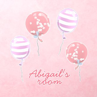 Cute Pink Balloons Nursery or Kids Bedroom Wall Decal