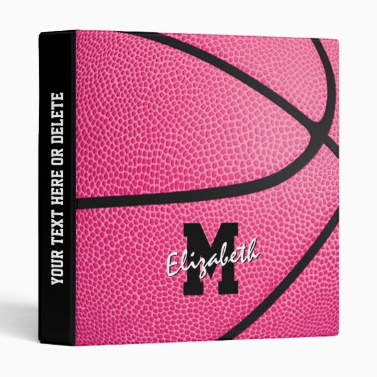 cute pink basketball monogrammed