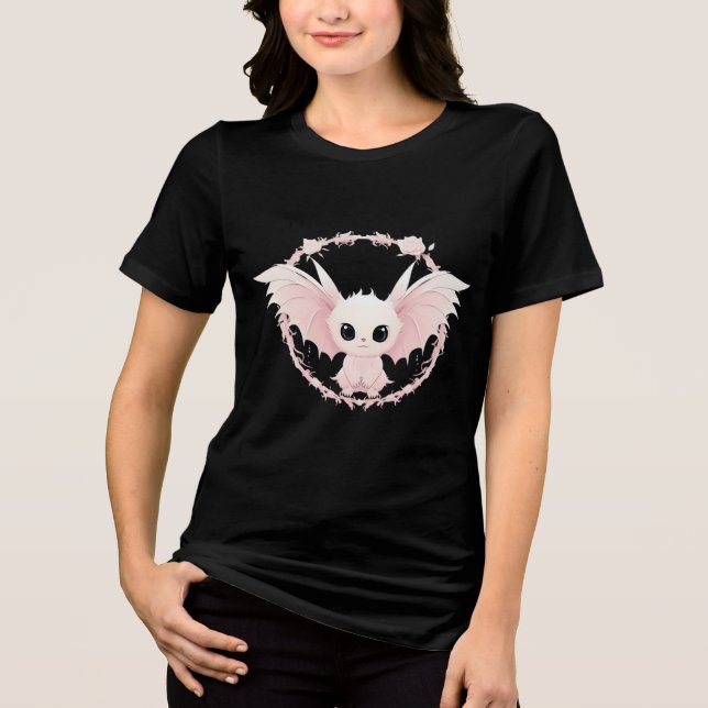 Cute Pink BAT Ghotic Halloween Costume  Tri-Blend Shirt (Front)
