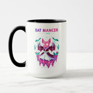 Cute Pink Bat Mancer Wizard Summoning Spooky Bats Mug