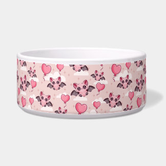 Cute pink bats and hearts bowl