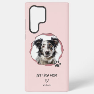 Cute Pink Best Dog Mom Photo  Samsung Galaxy S22 Ultra Case