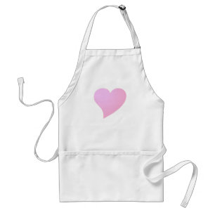 Cute pink big heart minimalist modern adult apron