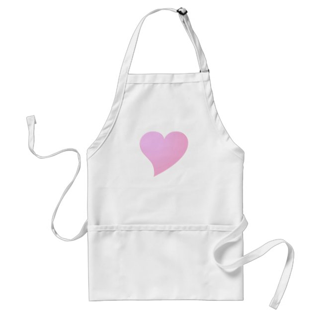 Cute pink big heart minimalist modern adult apron (Front)
