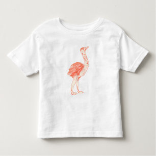 Cute Pink Bird Artistic Baby Ostrich Toddler T-shirt