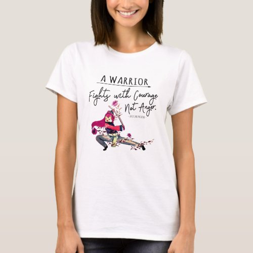 Cute Pink Bird Warrior Strength Motivational Quote T_Shirt