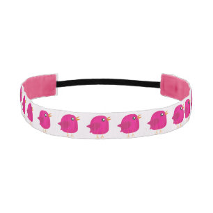 Cute Pink Birdy Illustration Athletic Headband