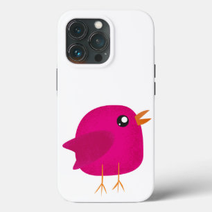 Cute Pink Birdy Illustration iPhone 13 Pro Case