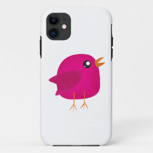 Cute Pink Birdy Illustration iPhone 11 Case