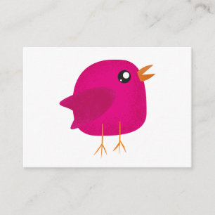 Cute Pink Birdy Illustration Enclosure Card