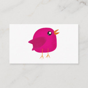 Cute Pink Birdy Illustration Enclosure Card