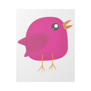 Cute Pink Birdy Illustration Gallery Wrap