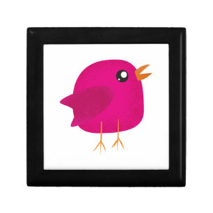 Cute Pink Birdy Illustration Gift Box