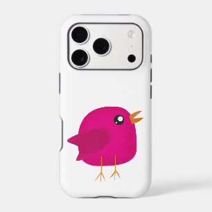 Cute Pink Birdy Illustration Iphone 18 Pro Case