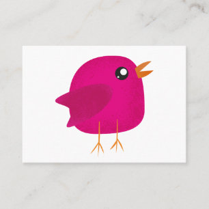 Cute Pink Birdy Illustration Place Card