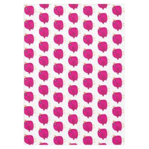 Cute Pink Birdy Illustration Tablecloth