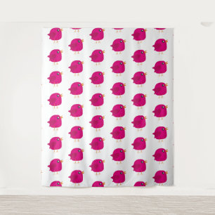 Cute Pink Birdy Illustration Tapestry