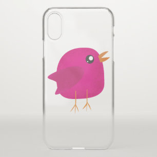 Cute Pink Birdy Illustration iPhone XS Case