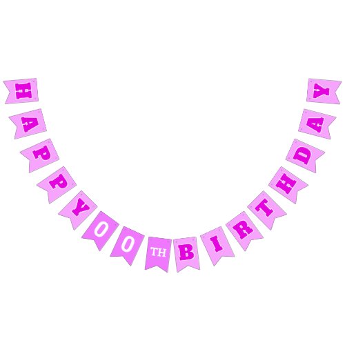 Cute PINK Birthday Bunting Flags