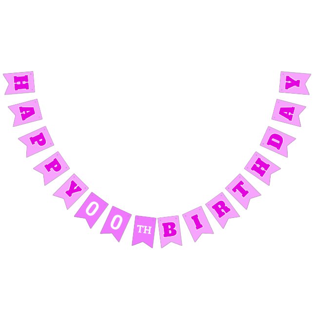 Cute PINK Birthday Bunting Flags (All)