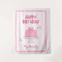 Cute Pink Birthday Cake "Happy Birthday My Beauty"