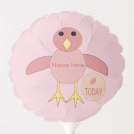Cute Pink Birthday Girl Chick Custom Balloon