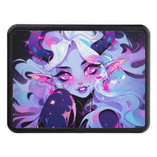 Cute Pink, Black, and White Koakuma Little Devil Hitch Cover