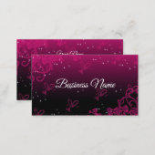 Cute Pink & Black Calligraphy Consultant Business Card (Front/Back)