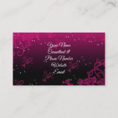 Cute Pink & Black Calligraphy Consultant Business Card (Back)
