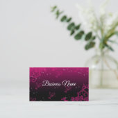 Cute Pink & Black Calligraphy Consultant Business Card (Standing Front)