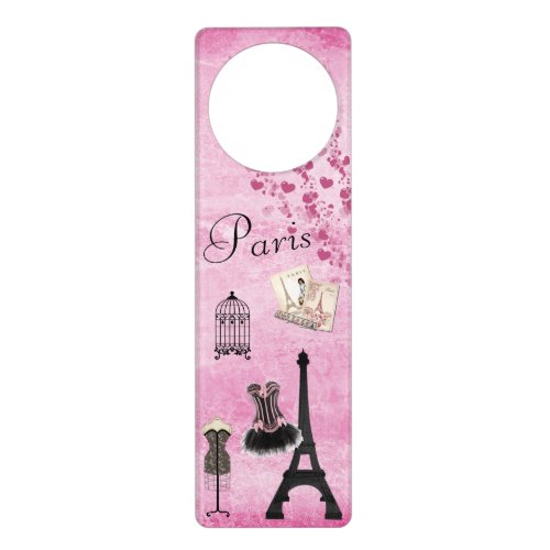 Cute Pink Black Paris Fashion Eiffel Tower Door Hanger