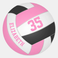 cute pink black personalized volleyball