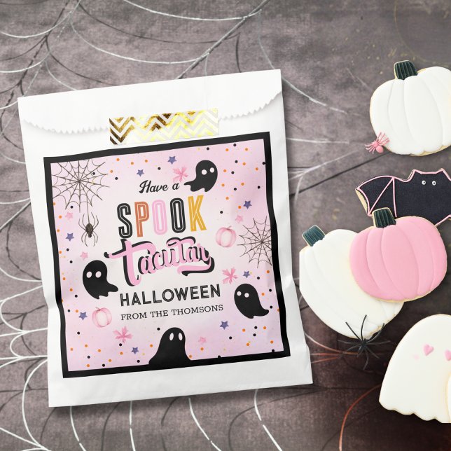 Cute Pink Black Sweet Spooky Halloween Ghost  Favor Bag (Creator Uploaded)