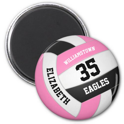 cute pink black volleyball team name girls magnet