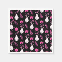 Cute Pink Black White Halloween Party