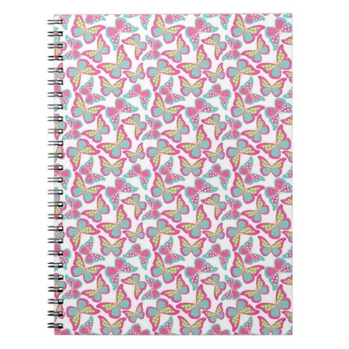 cute pink blue butterflies notebook