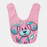 Cute Pink Blue Dog baby Bodysuit  Baby Bib