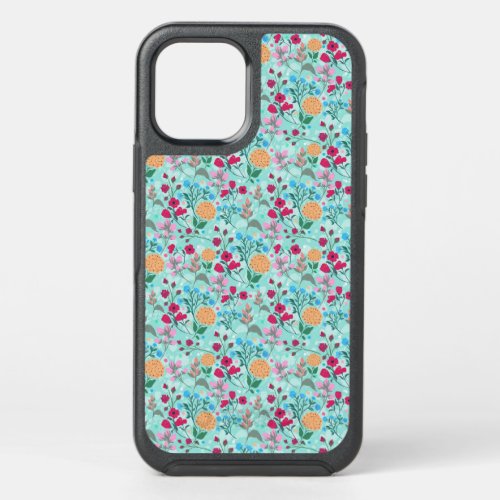 Cute Pink  Blue Small Floral Mint Design OtterBox Symmetry iPhone 12 Pro Case