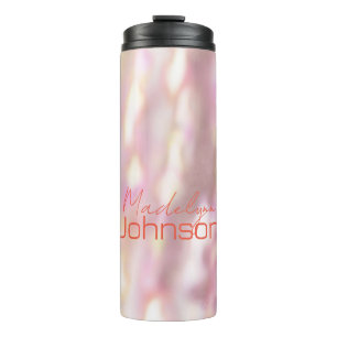 Cute Pink Blurry Lights Party Favor Custom  Thermal Tumbler