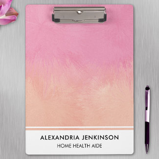 Cute Pink Blush Peach Stylish Modern Medical Nurse