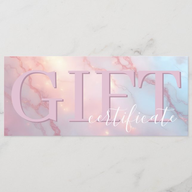 Cute Pink Blush Soft Elegant Gift Certificate Save The Date (Front)