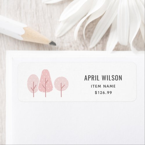 CUTE  PINK BLUSH TREE TRIO LANDSCAPING PRICE LABEL