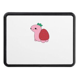 Cute pink blushing strawberry turtle Classic T-Shi Hitch Cover