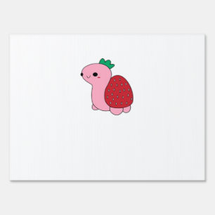 Cute pink blushing strawberry turtle Classic T-Shi Sign