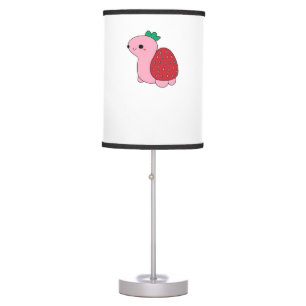 Cute pink blushing strawberry turtle Classic T-Shi Table Lamp