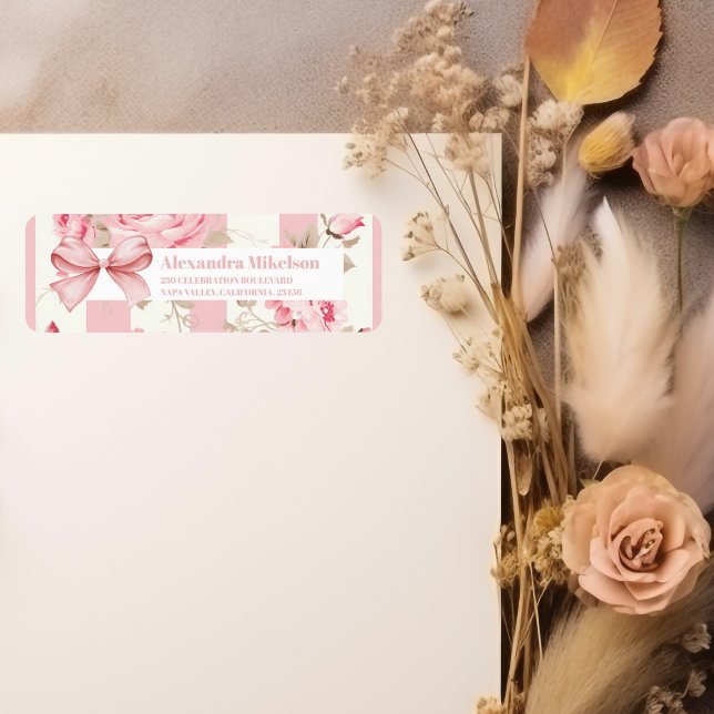 Cute Pink Bow Bridal Shower Label (Creator Uploaded)