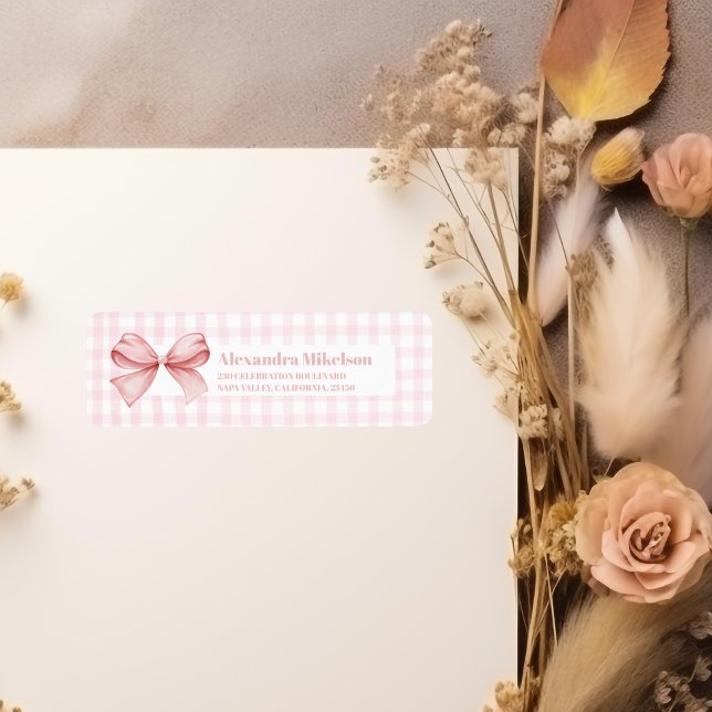 Cute Pink Bow Bridal Shower Label (Creator Uploaded)
