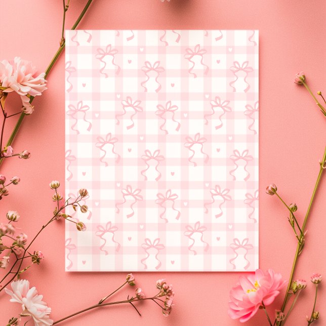 Cute Pink Bow Checkered Mailer Envelope (bow)