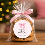 Cute Pink Bow Coquette homemade Goods Classic Round Sticker