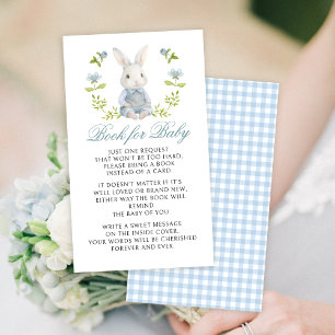 Cute pink bow gingham book for baby girl shower enclosure card